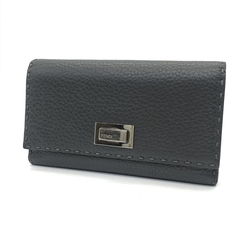 Fendi Selleria Peekaboo Wallet Long Gray